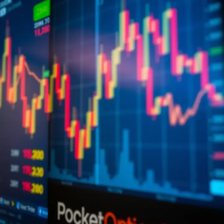 Graph showing Pocket Option trading platform interface with charts and data