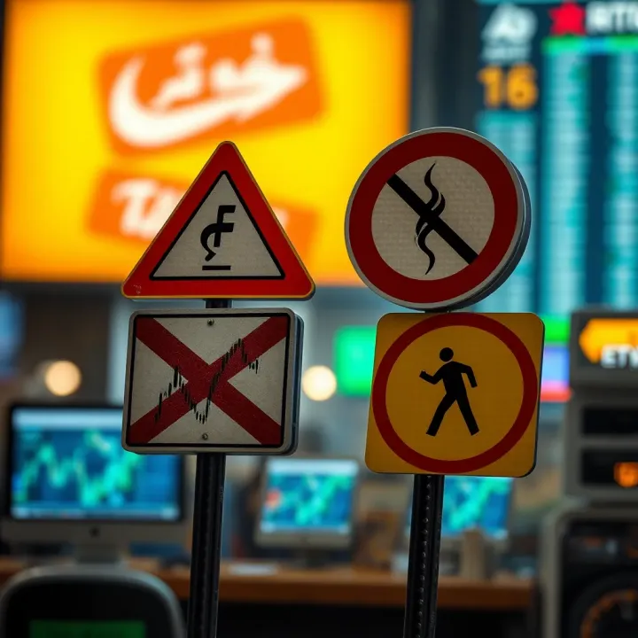 Practical Risks for Pakistani Traders Using Offshore Forex Brokers Conceptual illustration of risk warning signs with forex trading icons representing the challenges for Pakistani traders using offshore brokers