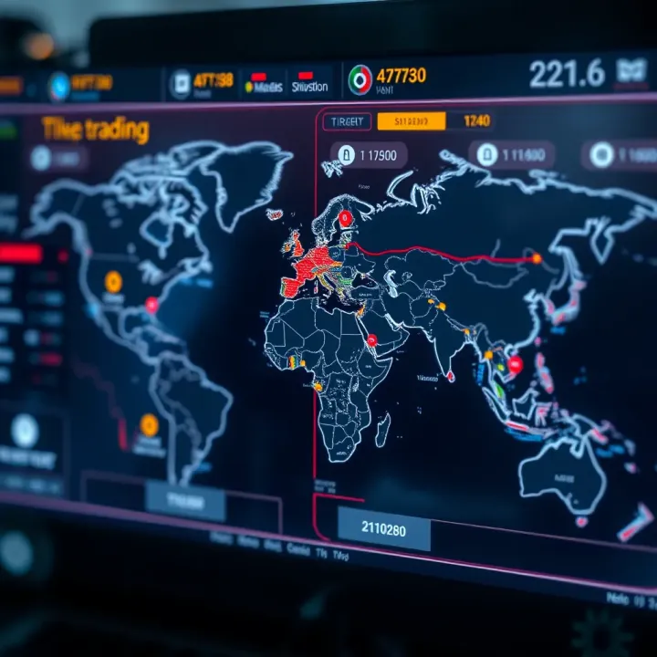 Global map highlighting key trading platforms accessible worldwide