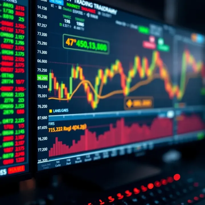 Interactive trading dashboard displaying charts and market data