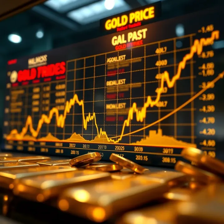Graph showing fluctuating gold prices in Pakistan over time influenced by market trends and economic factors