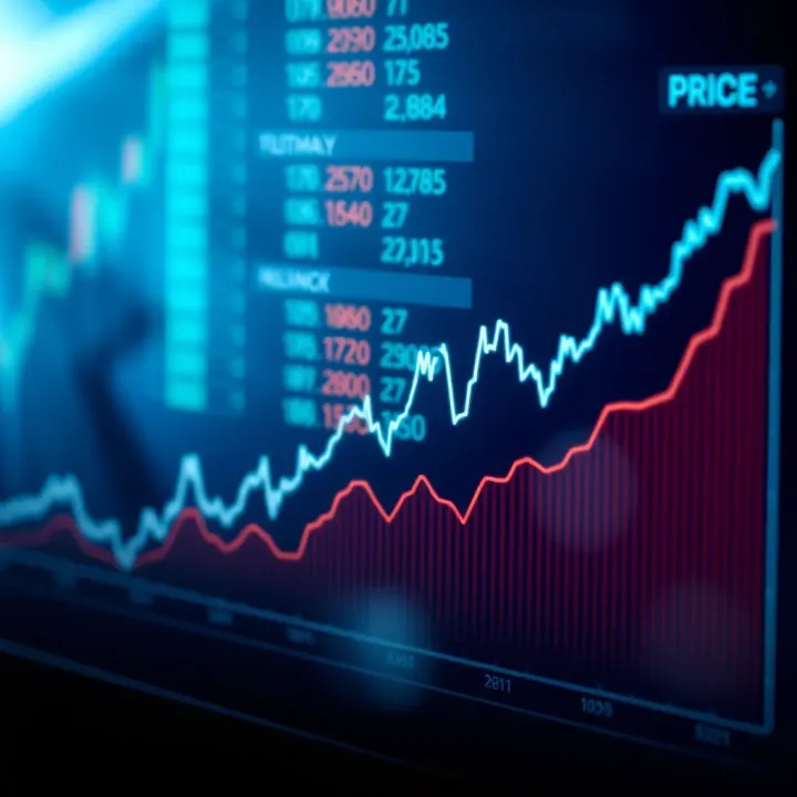 Graph showing fluctuating trends in ICE market prices over time