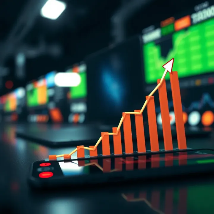 Graph highlighting potential income growth through online earning apps without upfront cost