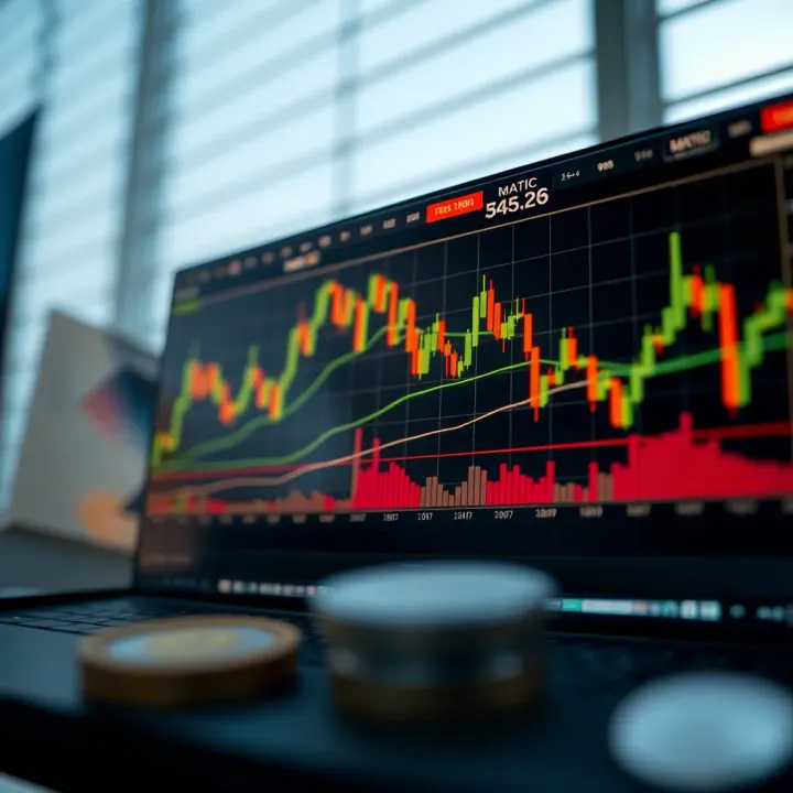 Technical Analysis of Matic Price Trends Graph showing Matic price fluctuations with technical indicators and trend lines