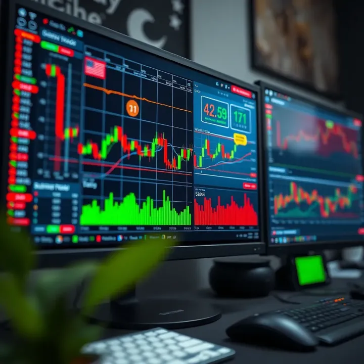 Variety of digital trading tools displayed on a computer screen for market analysis