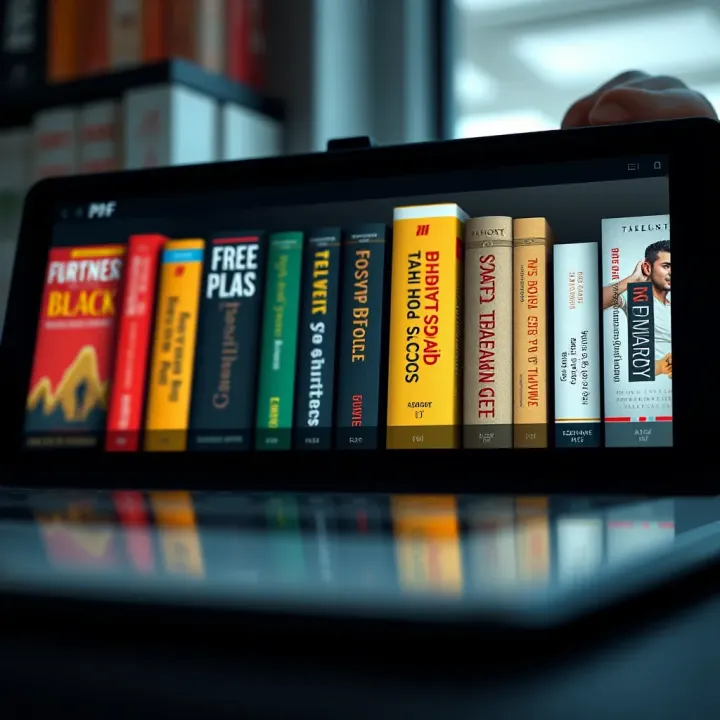 Collection of trading books in PDF format displayed on a digital device screen