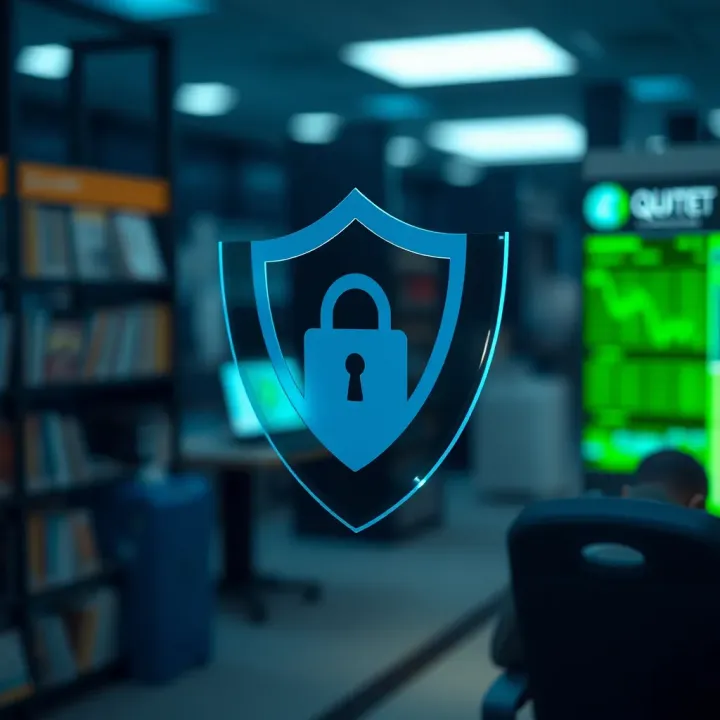 Security shield symbol representing safety of Quotex APK in Pakistan