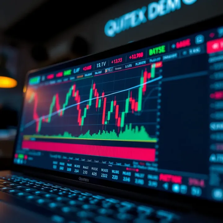 Illustration of trading chart with indicators on Quotex demo platform