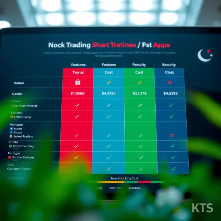 Feature and Cost Comparison of Popular Stock Trading Apps for Pakistani Investors Comparison chart showing different features, costs, and security levels of popular stock trading apps