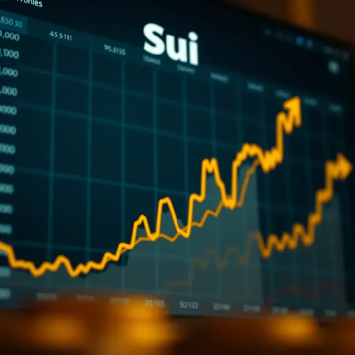 Graph depicting the upward and downward trends of Sui token price over recent months