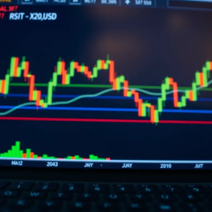 Technical Analysis Tools for Informed XAUUSD Trading Decisions Graph displaying technical indicators like moving averages and RSI used for analyzing gold-to-dollar currency pair