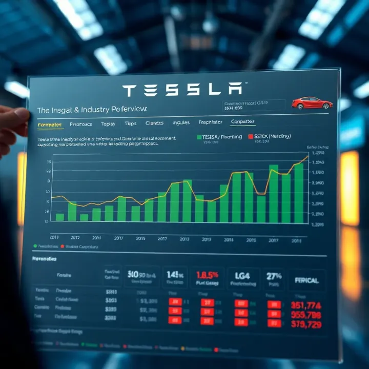 Chart illustrating Tesla's financial performance and industry impact factors
