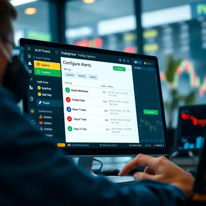 Configuring Alerts on TradingView for Effective Binary Options Trading TradingView alert setup interface highlighting notification options for binary trading strategies