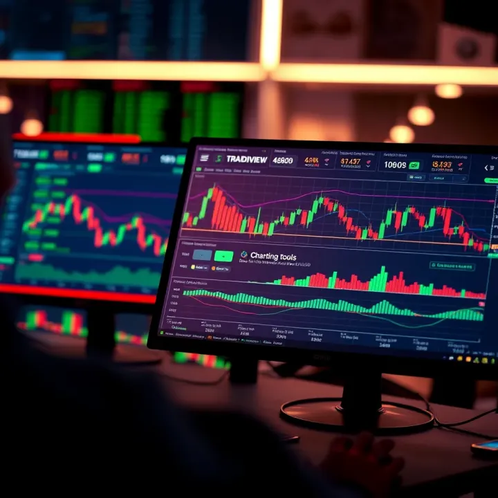 Advanced Charting Tools on TradingView for Binary Options TradingView platform displaying advanced charting tools for binary options trading