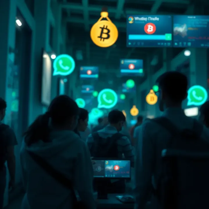 Digital Network Connecting Crypto Enthusiasts on Messaging Platforms Digital network connecting cryptocurrency enthusiasts through a messaging platform