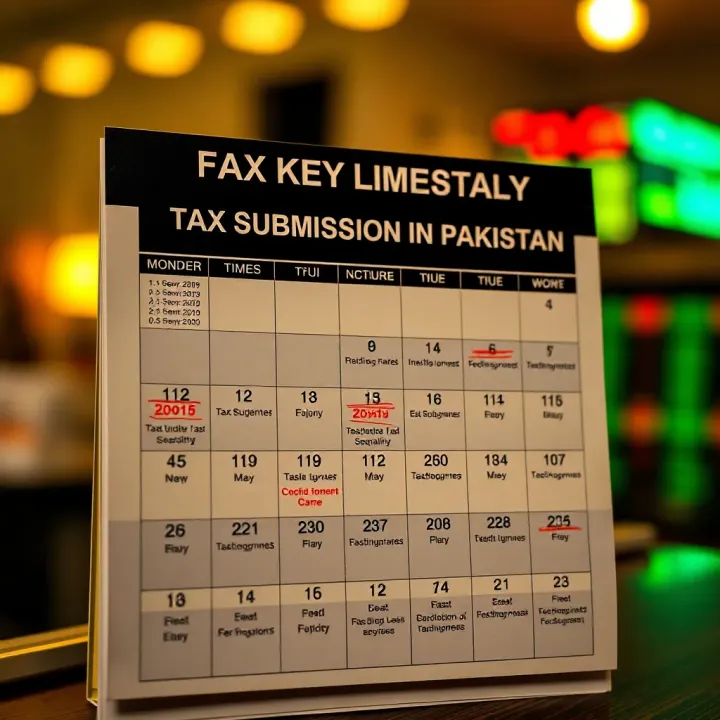 Key Deadlines for Tax Submission in Pakistan Calendar highlighting important dates for tax submissions in Pakistan
