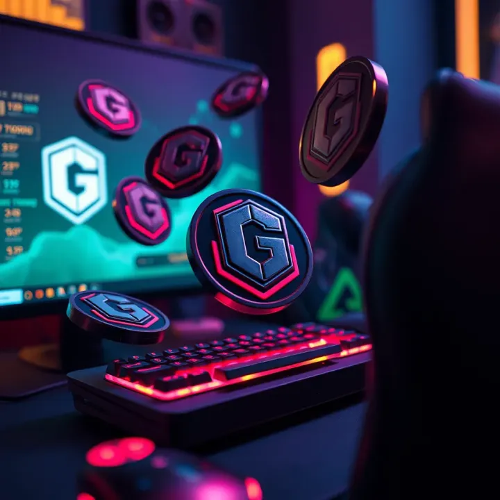 Digital representation of OG fan tokens floating above a gaming console with esports branding