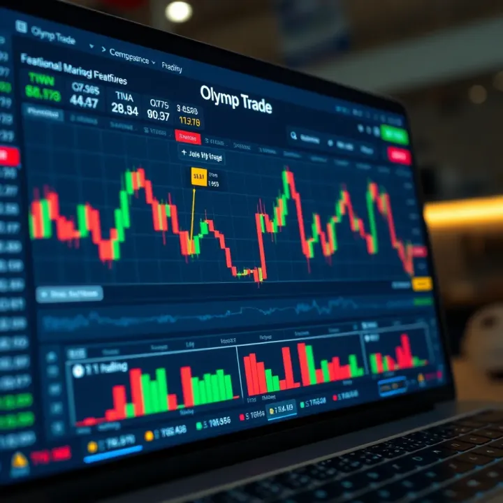 Online trading platform interface displaying charts and market trends