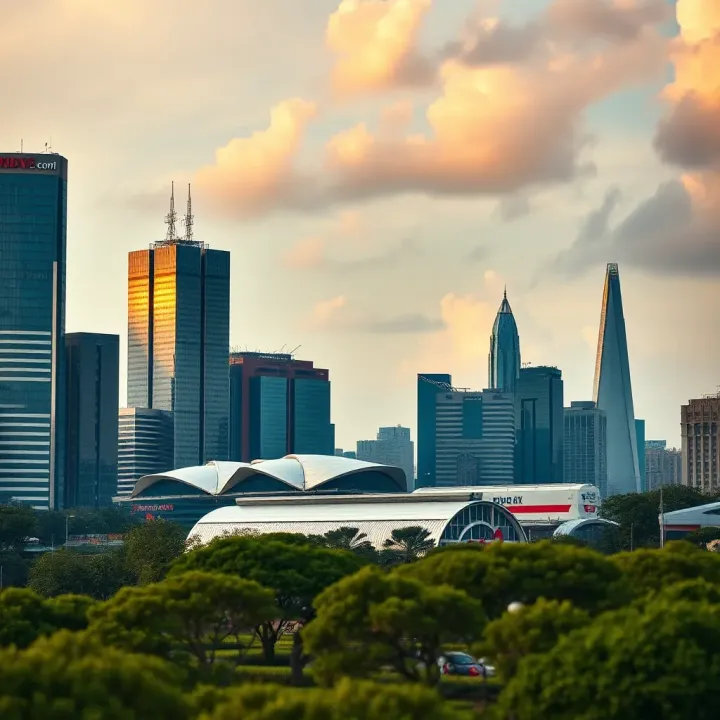 City skyline with modern corporate buildings symbolizing India's growing business environment
