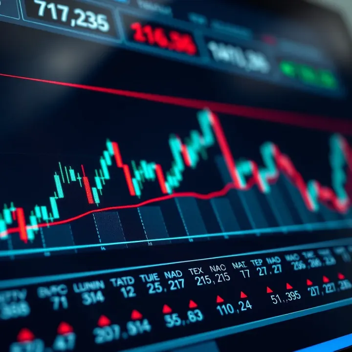 Line graph depicting price movements in a trading chart with clear axis labels and trend lines