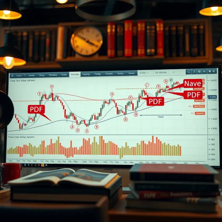 Chart displaying various trading patterns with annotations highlighting key formations