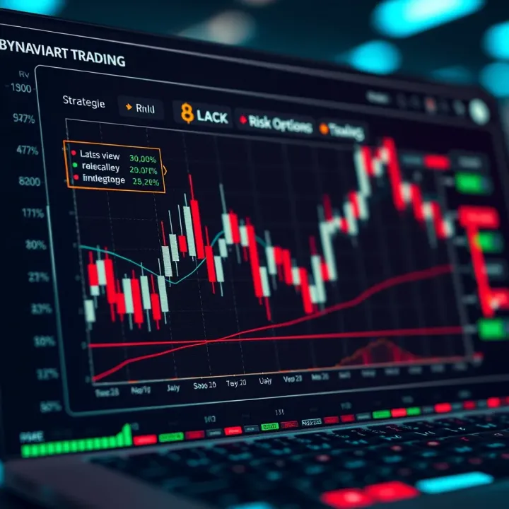 Graph illustrating binary options trading strategies with risk management elements