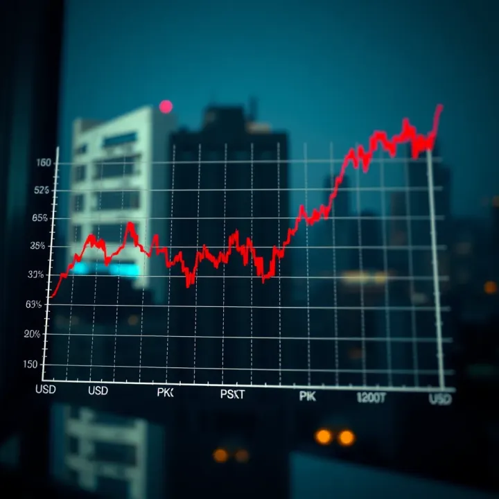 USD to PKR Exchange Rate Trends Analysis Graph showing upward and downward trends in USD to PKR exchange rates influenced by economic data