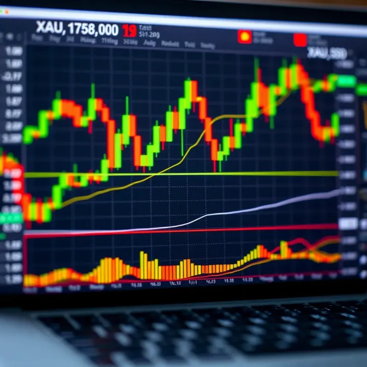 Chart displaying technical indicators and tools used for analyzing XAUUSD trading signals
