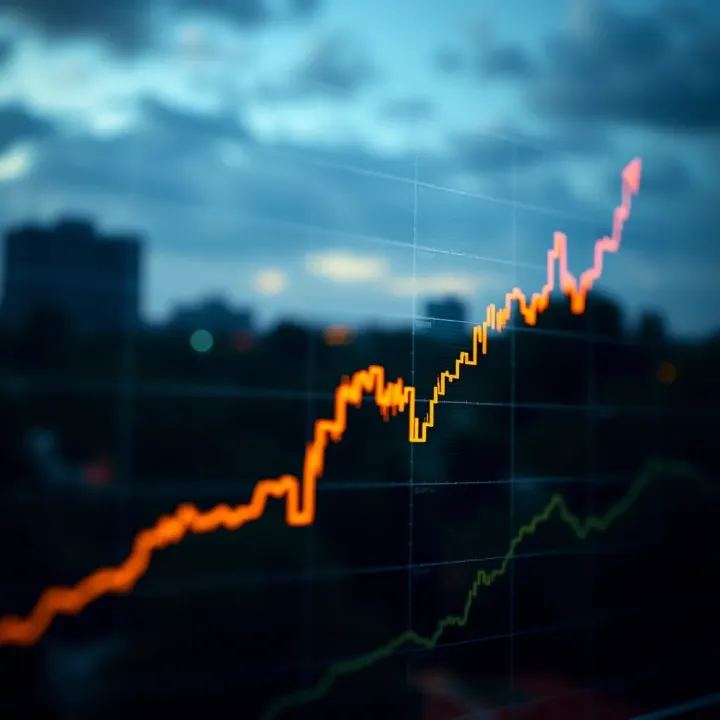Graph illustrating the upward and downward trends of Tezos cryptocurrency price over time
